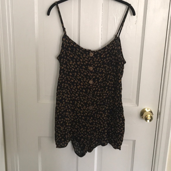 Passport Other - Large floral romper black and yellow